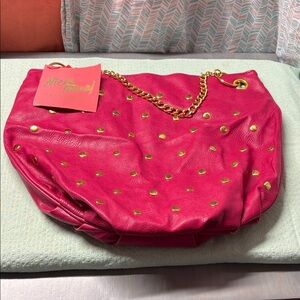 Nicki Minaj Hot Pink Studded Chain-Handle Shoulder Bag